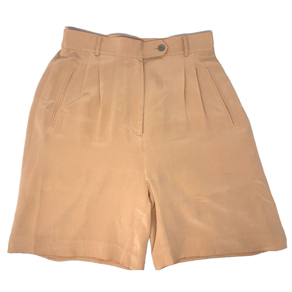 MEL & LISA Peach Pure Silk Pleated Fully Lined Women's Walking Shorts‎ Size 8